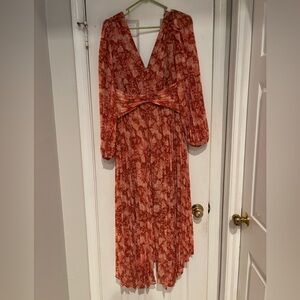 Chelsea28 Floral Long Sleeve Dress in Orange
